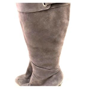 Tall Grey Suede Boots